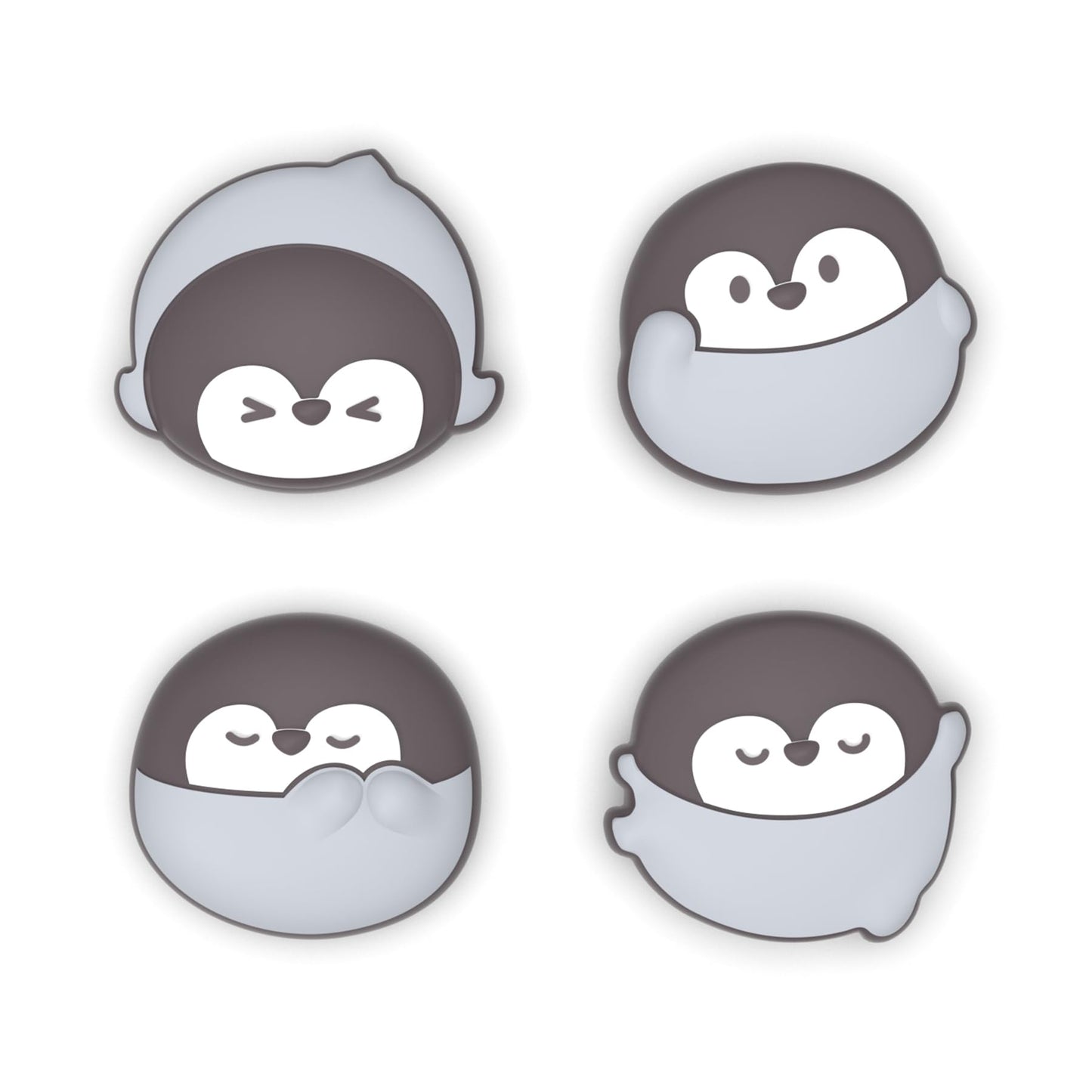 PlayVital Thumb Grips for Nintendo Switch 2 | Kawaii Silicone Joystick Caps (4-Pack) - Cute Accessories Animal Design Thumbstick Covers for Joycon 2 - Cutie Penguin