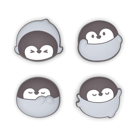PlayVital Thumb Grips for Nintendo Switch 2 | Kawaii Silicone Joystick Caps (4-Pack) - Cute Accessories Animal Design Thumbstick Covers for Joycon 2 - Cutie Penguin