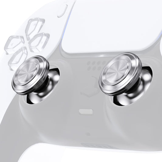 eXtremeRate Custom Silver Metal Thumbsticks for PS5 Controller  Replacement Aluminum Analog Stick Joystick for PS4 Controller