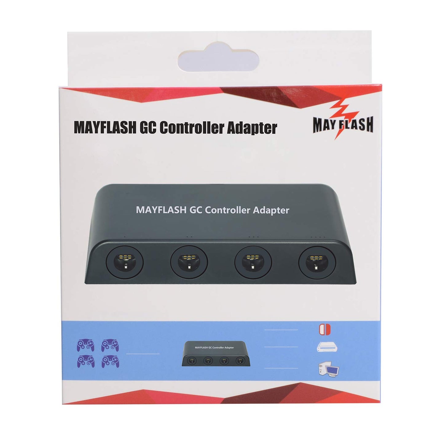 Mayflash GameCube Controller Adapter - 4 Port for Wii U, PC USB, Switch - Model W012 - 1 Pack