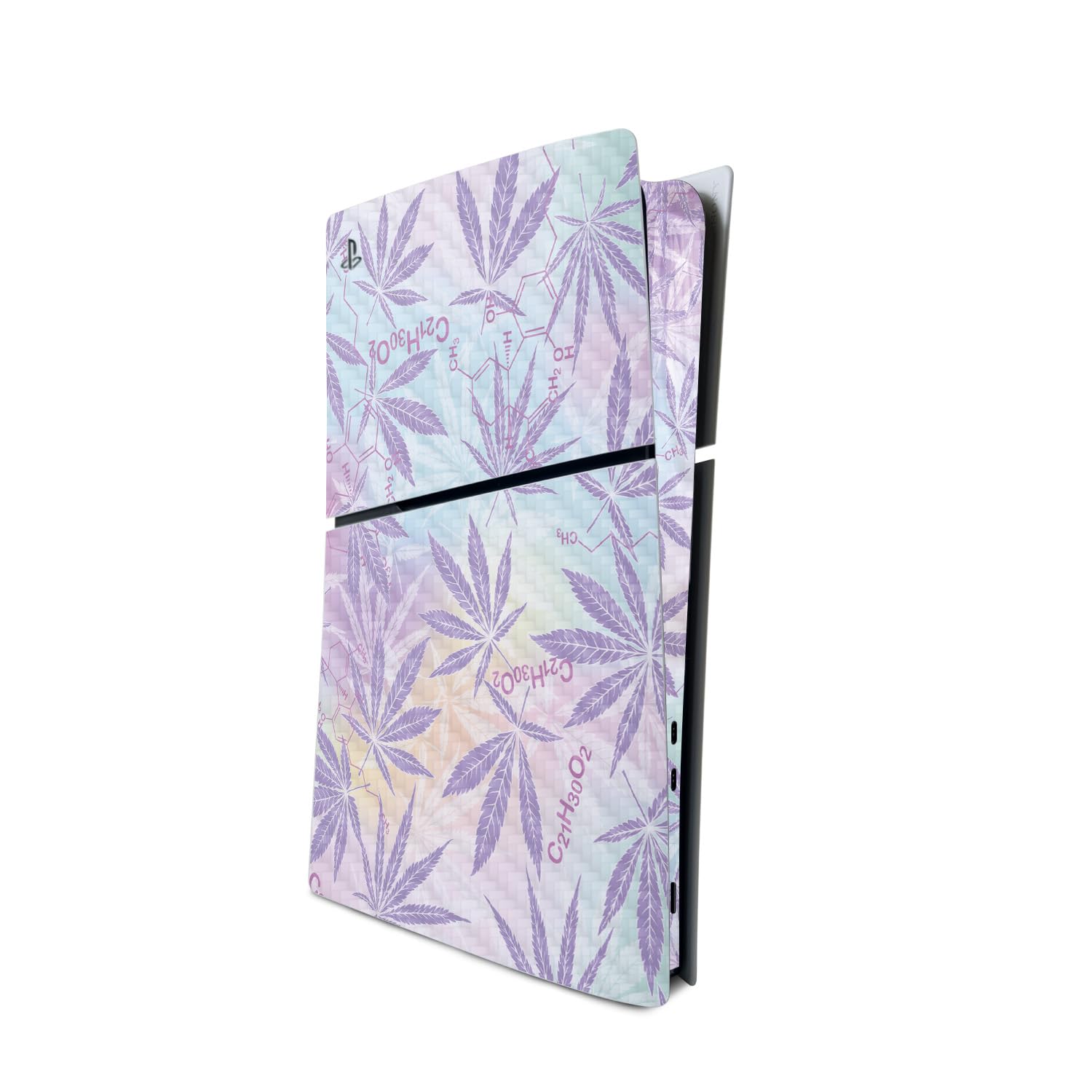 MightySkins Carbon Fiber Skin for PS5 Playstation 5 Slim Digital Edition Console Only - Pastel Mary Protective  Durable Textured Carbon Fiber Finish Easy to Apply Made in The USA