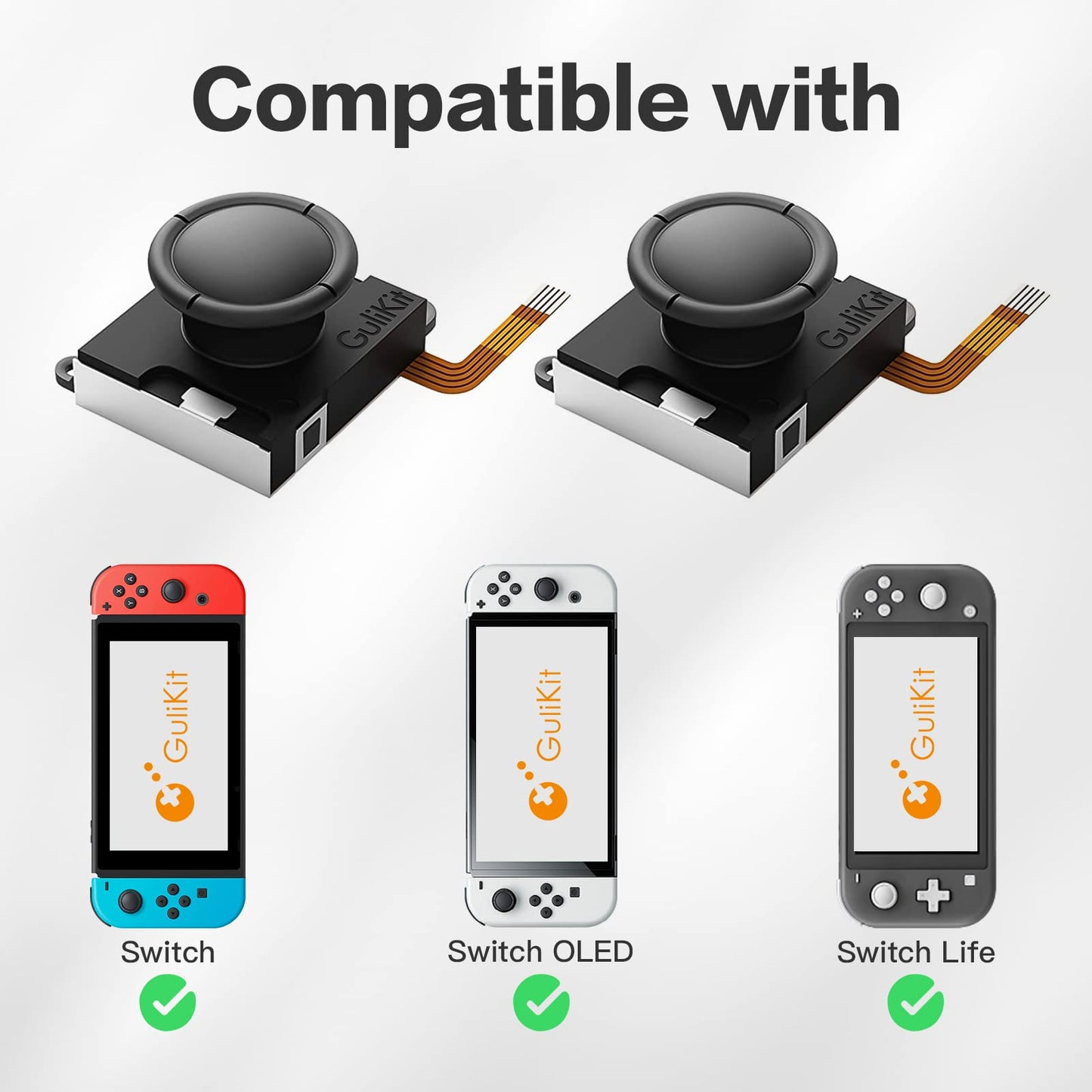 GuliKit Hall Effect Joystick Replacement for JoyCon - No Drift Repair Kit for Switch/Switch OLED/Switch Lite - NS40 Single