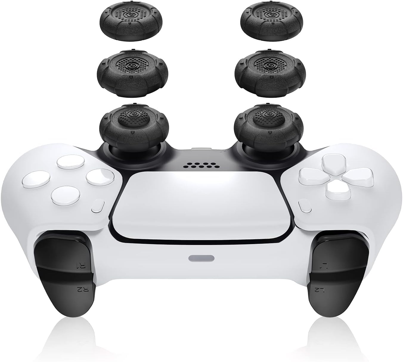 GeekShare Thumb Grip Caps for PS5  Thumbsticks Cover Set Compatible With Switch Pro and PS4/PS5 Controllers  3 Pairs / 6 Pcs (Black)
