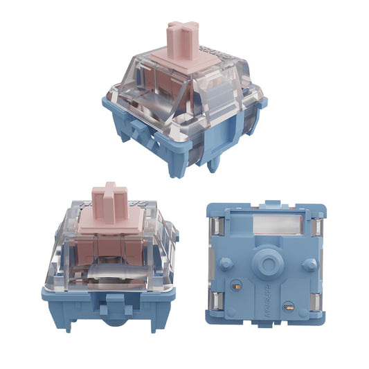 GATERON Melodic Switches for MX Mechanical Keyboard  5-pin 60gf Clicky Factory Pre-lubed Switches Stable stem/Crisp Sound/Dual-Rail(72PCS)
