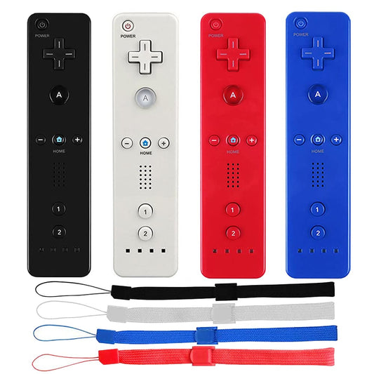 Tevodo Wii Remote Controller - 4 Pack Wireless Controllers for Wii/Wii U - Black, White, Deep Blue, Red