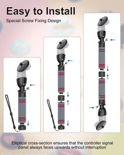 TanReginal VR Handle Accessories for Meta Quest 3 - Dual Extension Sticks for Enhanced Gaming Experience in Beat Saber and More