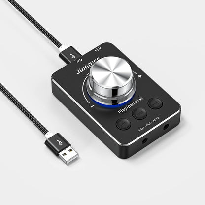 JUXINICE USB Volume Control Knob - PC Multimedia Controller for Windows & Mac - Black - Model CP090