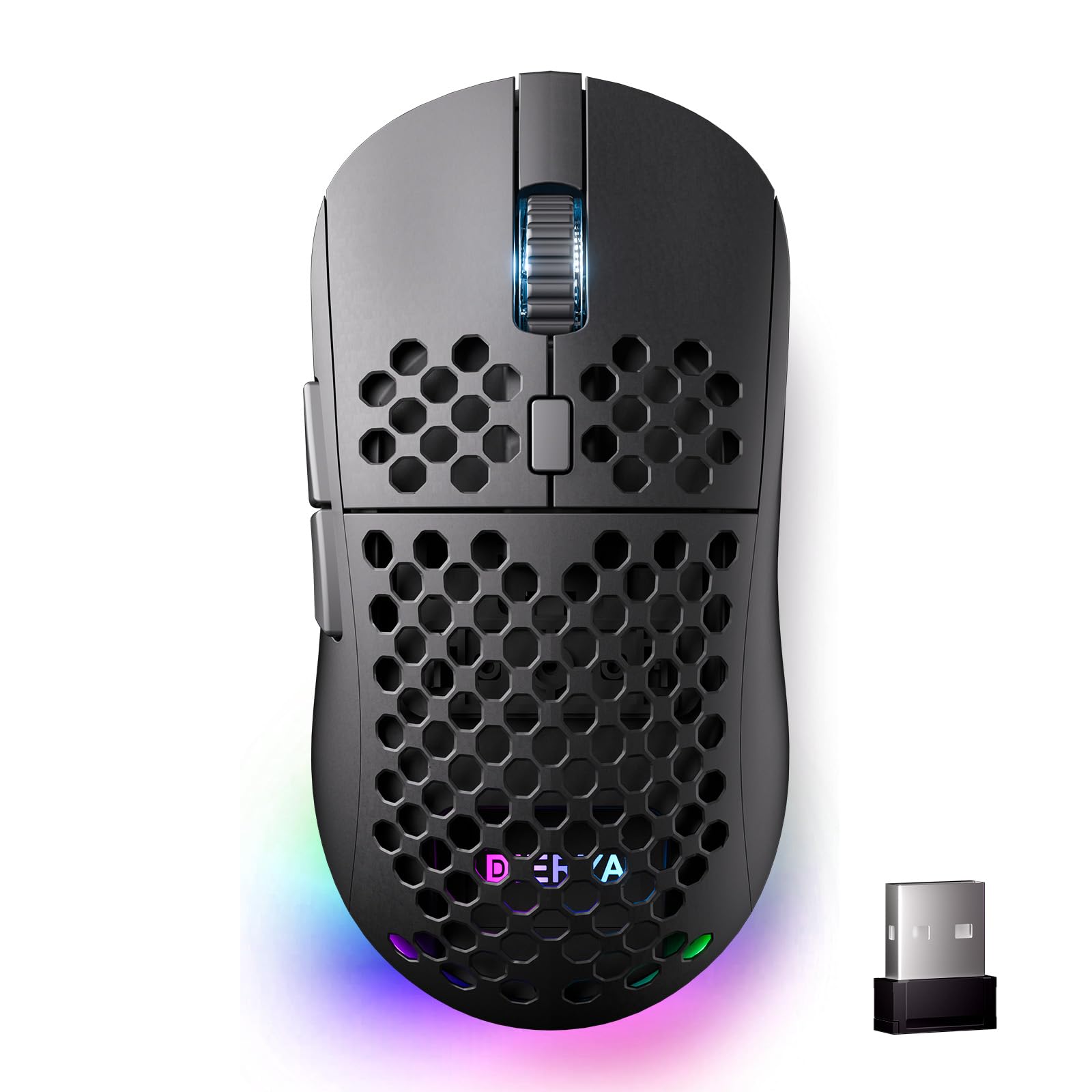 DIERYA M1 Wireless Gaming Mouse  24000DPI  180Hrs Battery  16.8M RGB  6 Programmable Buttons  Lightweight  Tri-Mode (2.4G/BT5.2/USB-C) for PC/Mac/Laptop - Black