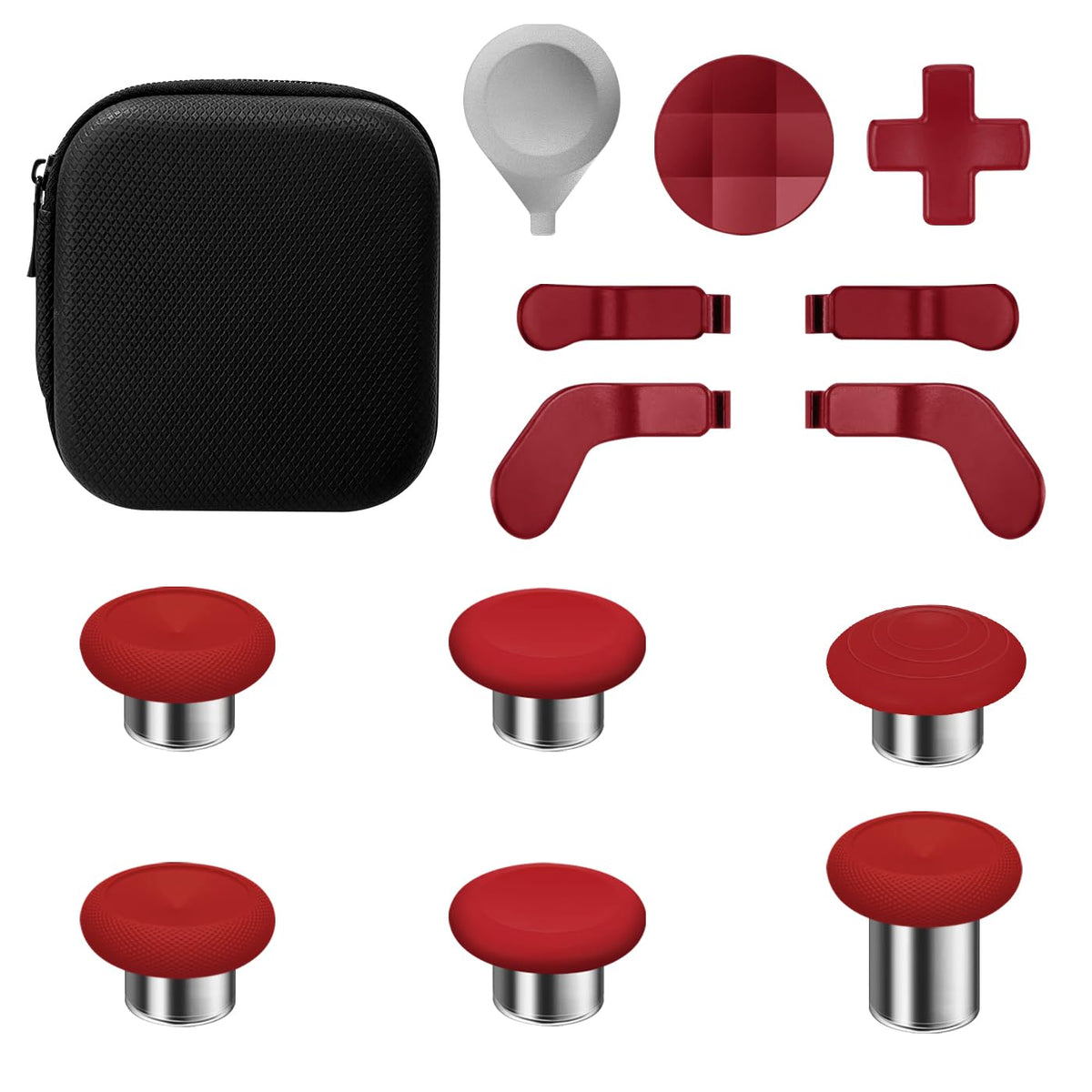 Metal Thumbsticks for Xbox One fine design Series 2 Controller  13 in 1 Xbox Controller fine design Series 2 Replacement Gaming Accessories with Bag  Metal Mod 6 Swap Joystick  4 Paddles  2 D-Pads  1 Tool  Red