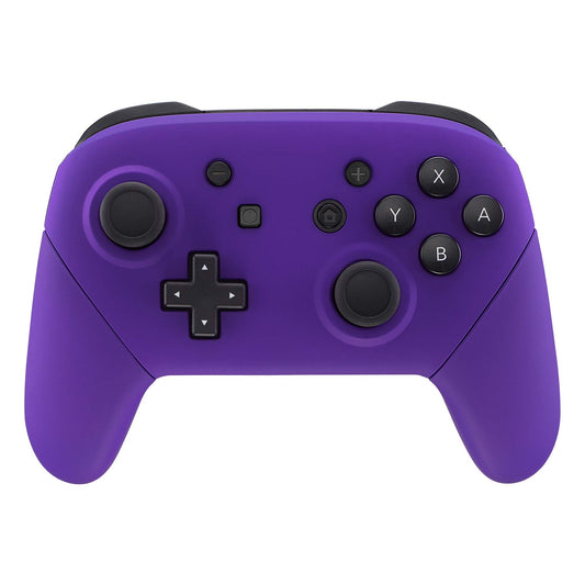 eXtremeRate Purple Faceplate Backplate Handles for Nintendo Switch Pro Controller, Soft Touch DIY Replacement Grip Housing Shell