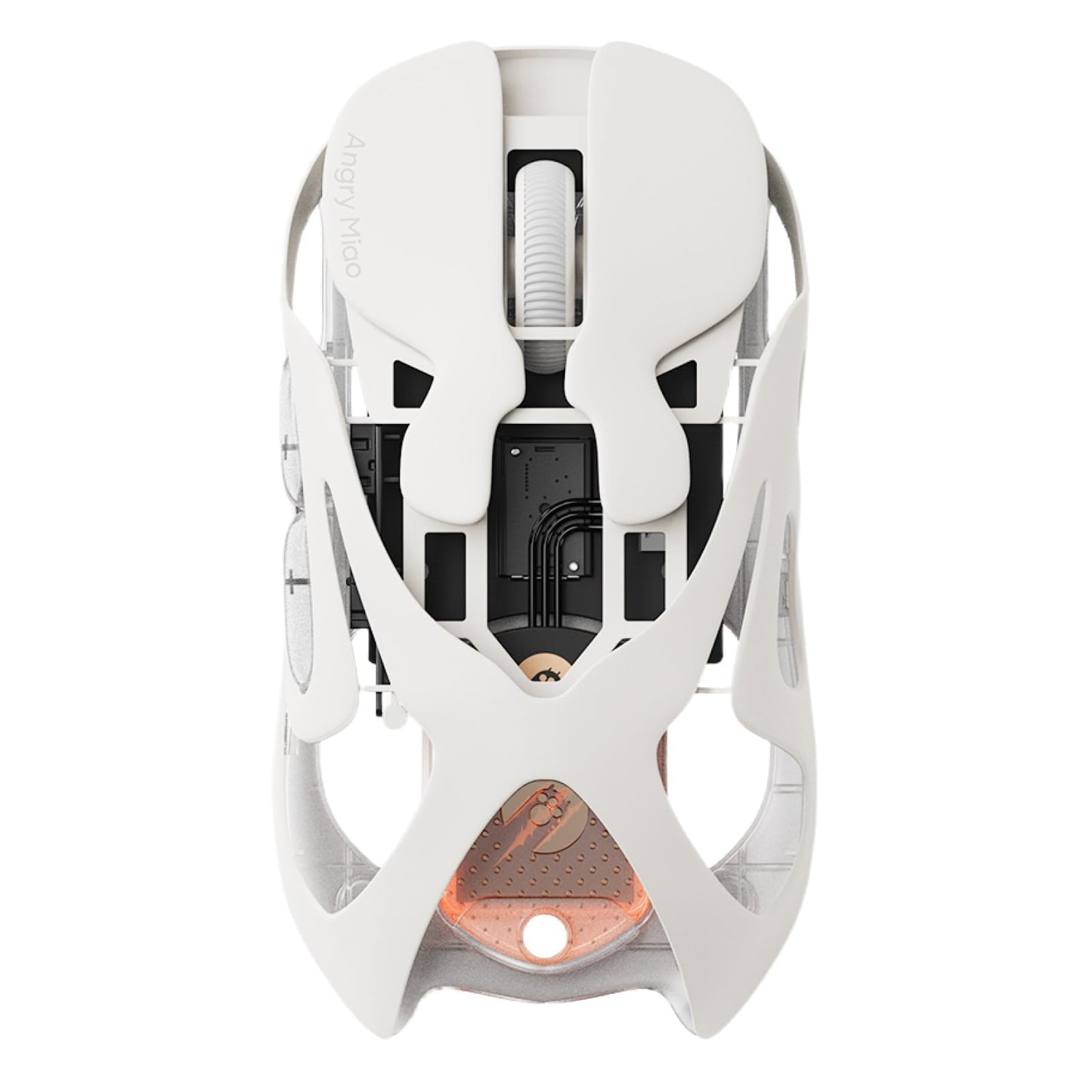 Angry miao AM Infinity Mouse Dual 8K Polling 1.2s Hot-Swap Battery  Wireless Programmable for Gaming  49g Metal Ultralight Hollow Design  30000 DPI PAW3950 Laser Sensor  2.4G/Bluetooth/Wired - White