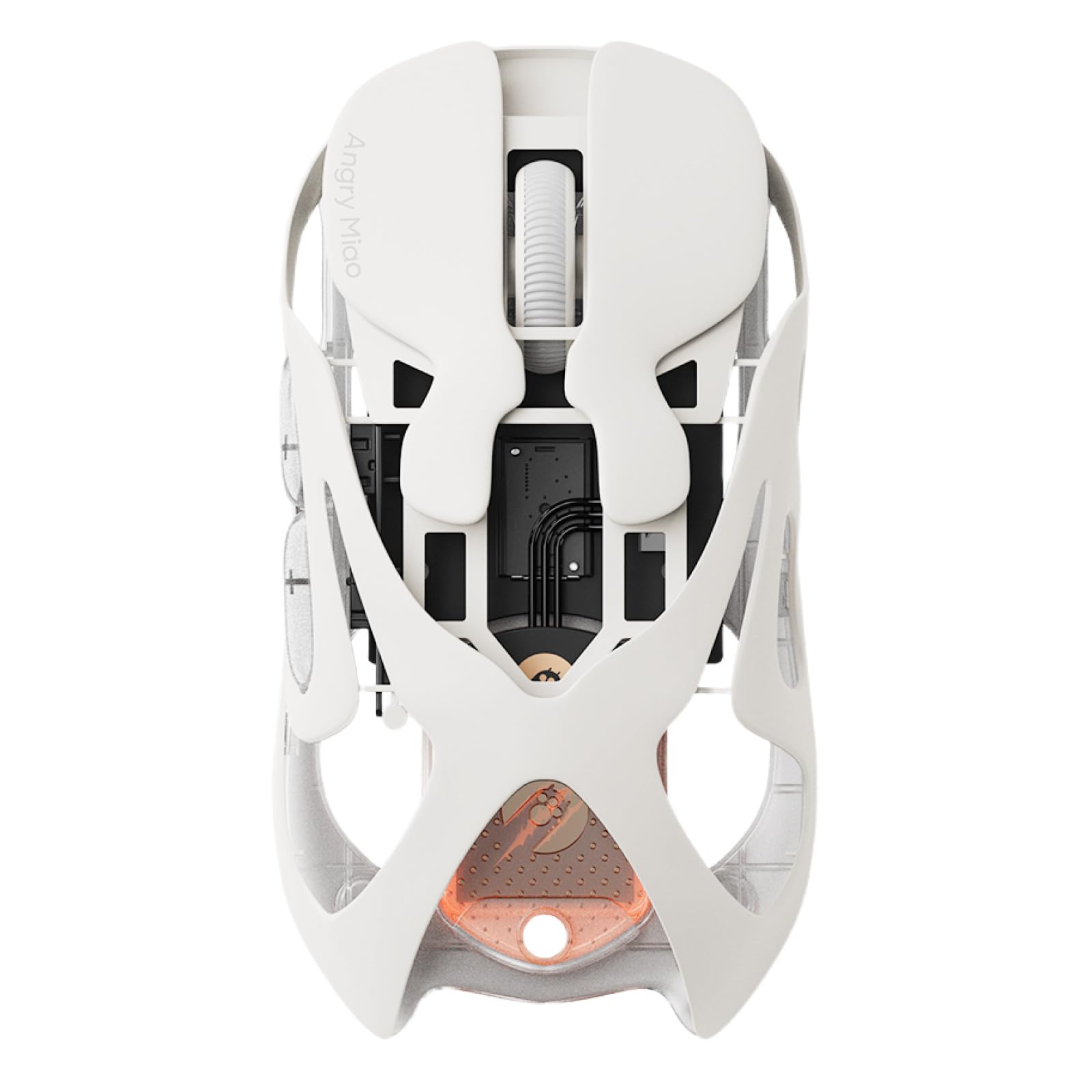 Angry miao AM Infinity Mouse Dual 8K Polling 1.2s Hot-Swap Battery  Wireless Programmable for Gaming  49g Metal Ultralight Hollow Design  30000 DPI PAW3950 Laser Sensor  2.4G/Bluetooth/Wired - White