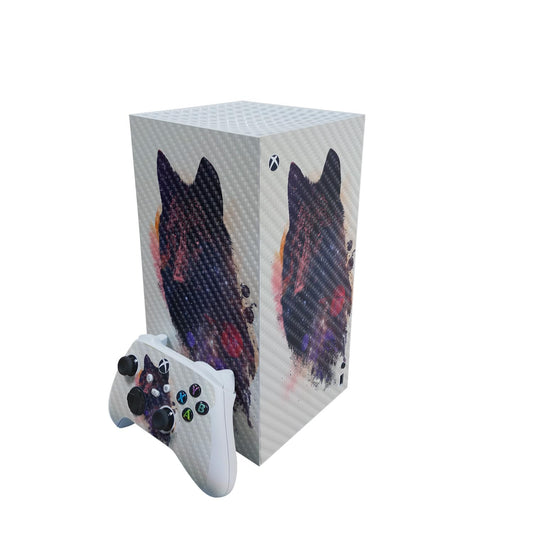 Carbon Fiber Gaming Skin Compatible with Microsoft Xbox Series X Digital Edition Bundle - Universal Wolf - Premium 3M Vinyl Protective Wrap Decal Cover | Crafted in The USA by MightySkins