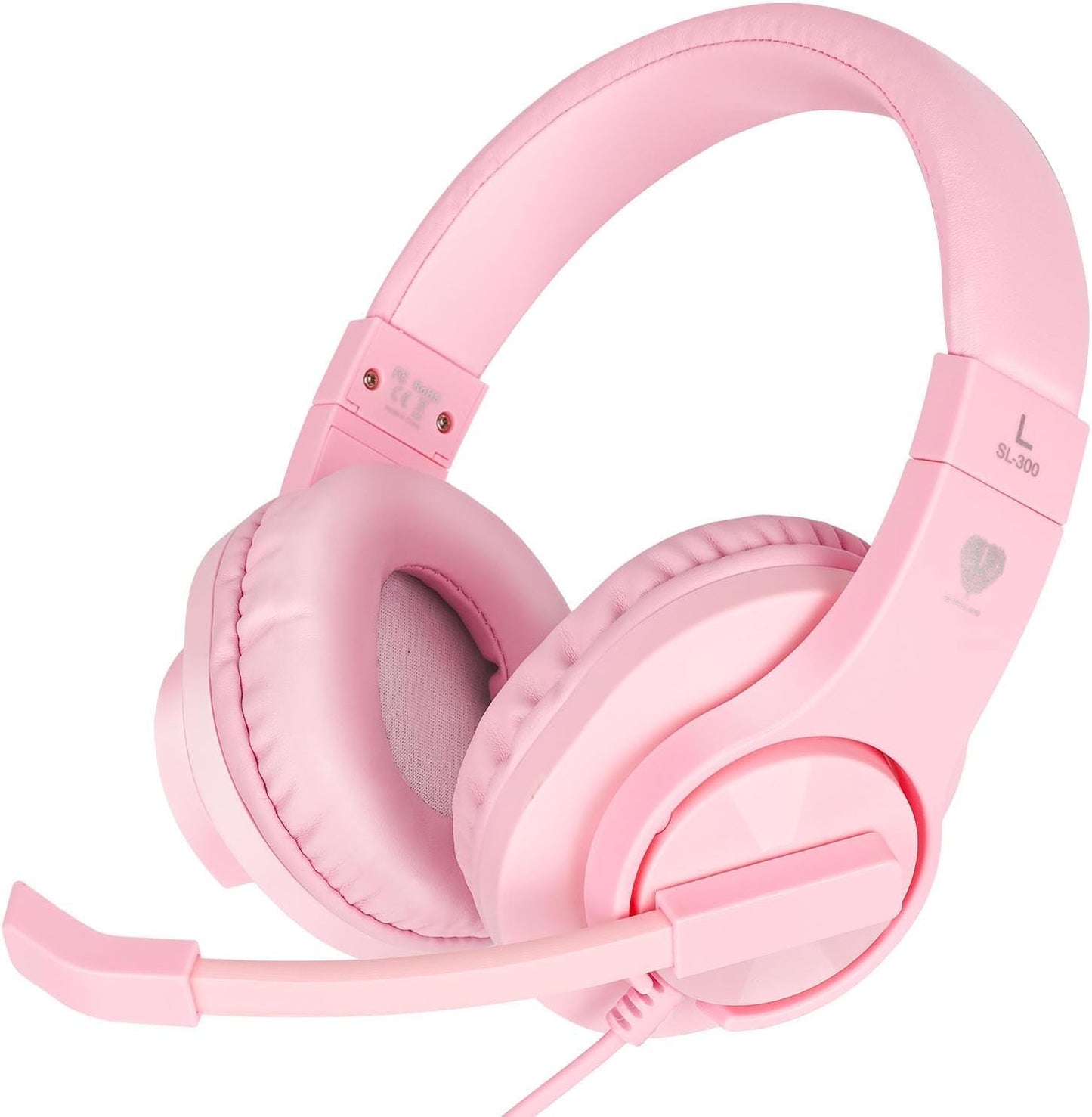 DIWUER Gaming Headset for Xbox One  PS4  PS5  Nintendo Switch  Bass Surround and Noise Cancelling 3.5mm Over Ear Headphones with Mic for Laptop PC Smartphones  Pink