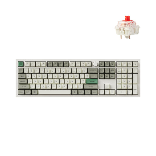 Keychron Q6 Max QMK/VIA Bluetooth Wireless /2.4 GHz/USB-C Wired Custom Mechanical Keyboard  Full Size Programmable Knob RGB Backlit Hot-Swappable Gateron Red Switch for Mac Windows Linux - White