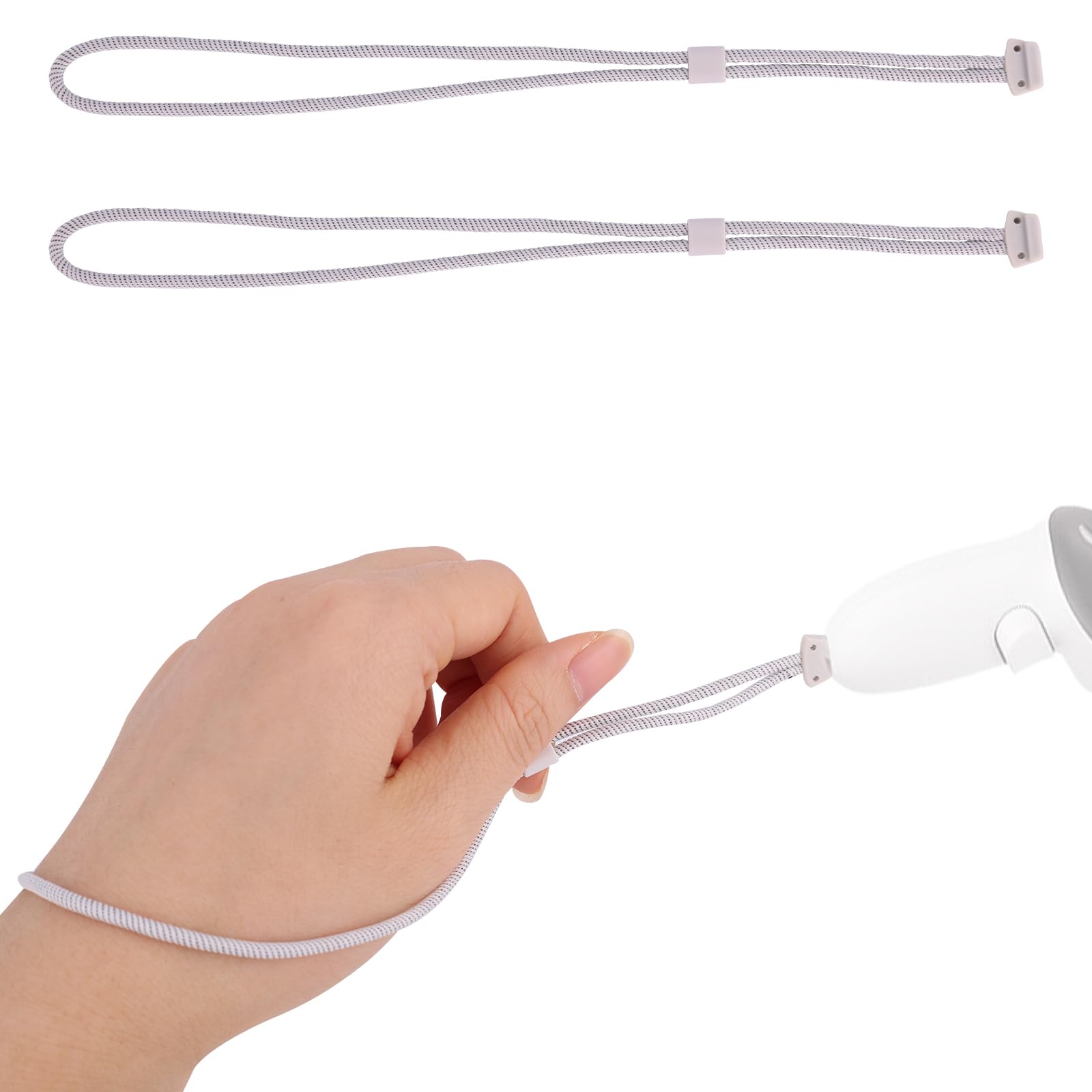 2pcs Controller Wrist Straps for Oculus 3, White Adjustable Controller Hand Lanyards Easy to Attach VR Accessories for Oculus 3s