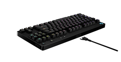 Logitech G Pro Mechanical Gaming Keyboard - RGB Backlit, Ultra Portable, Detachable Micro USB Cable, Black, Model 920-008290