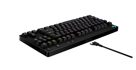 Logitech G Pro Mechanical Gaming Keyboard - RGB Backlit, Ultra Portable, Detachable Micro USB Cable, Black, Model 920-008290
