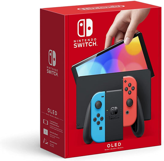 NINTENDO SWITCH OLED Model - Neon Red & Neon Blue Joy-Con (Renewed) - Japan Stock, Region-Free, Model 207-29-0008