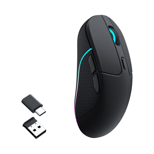 Keychron M3 Wireless Mouse - PAW3395 Sensor, 26,000 DPI, 2.4 GHz/Bluetooth 5.1, Ergonomic Design, Black