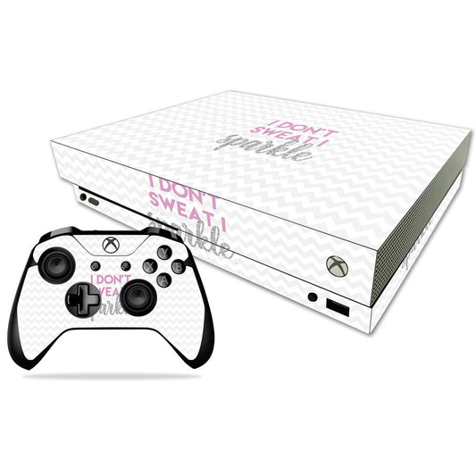 MIGHTY SKINS Xbox One X Skin - I Dont Sweat I Sparkle | Durable Vinyl Decal | Easy Apply/Remove | Made in USA