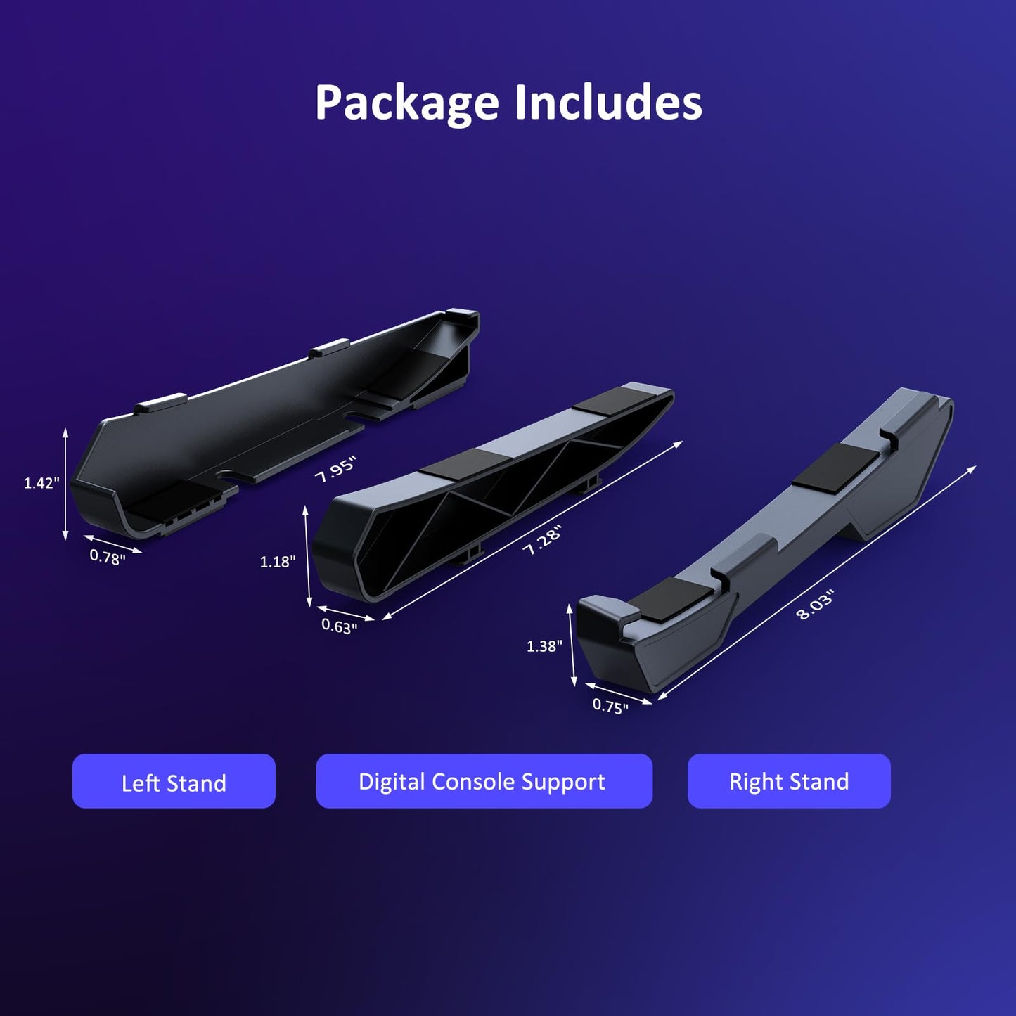 NexiGo Horizontal Stand for PS5 Slim/Pro Console, Minimalist Design, Black, Model 3561 BLK