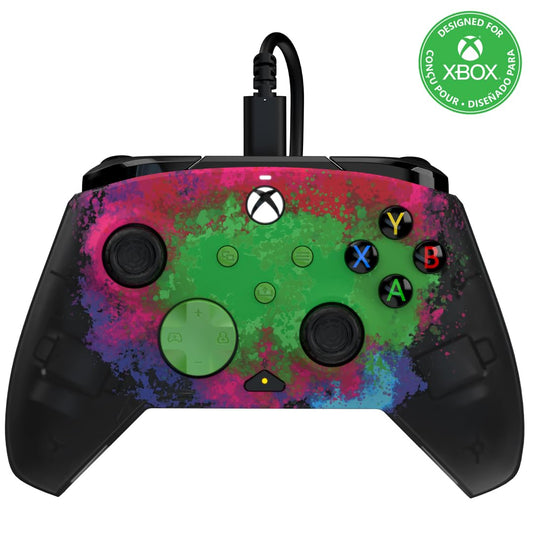 PDP Gaming REMATCH GLOW Enhanced Wired Controller: Licensed Xbox Series X|S Gamepad  Xbox One  Windows PC  Mappable Back Buttons  Audio Control  Customizable Companion App: Space Dust Glow in the Dark