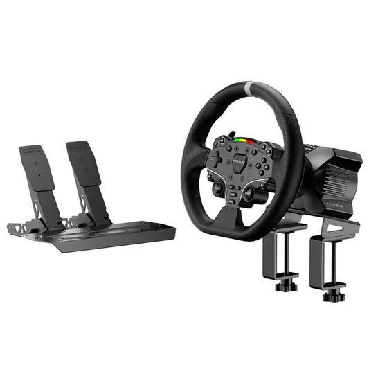 MOZA R3 Racing Wheel and Pedals Bundle for PC, 3.9Nm Direct Drive, 11-inch Steering Wheel, Dark Gray, High-Performance Gaming Simulator