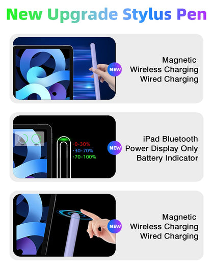 Gnanlen iPad Pencil 2nd Gen - Magnetic Wireless Charging, Compatible with iPad Pro/Air/Mini, Purple, Model Pencil-01
