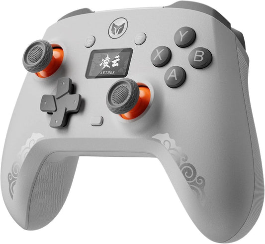 BIGBIG WON Wireless Gaming Controller with LCD Display - Hall Effect Joystick & Triggers  1000Hz Polling Rate  PC/Switch/Android/iOS Compatible  Dual Back Buttons  Turbo  HD Rumble  Wired/Bluetooth/2.4G AETHER Wireless Gamepad