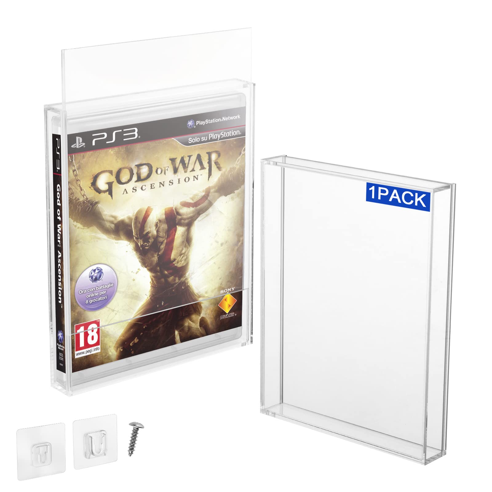 CaSZLUTION Clear Acrylic Game Box Protector for PS3, PS4, PS5 & Xbox One - 3mm Thick Dustproof Display Case, Pack of 1