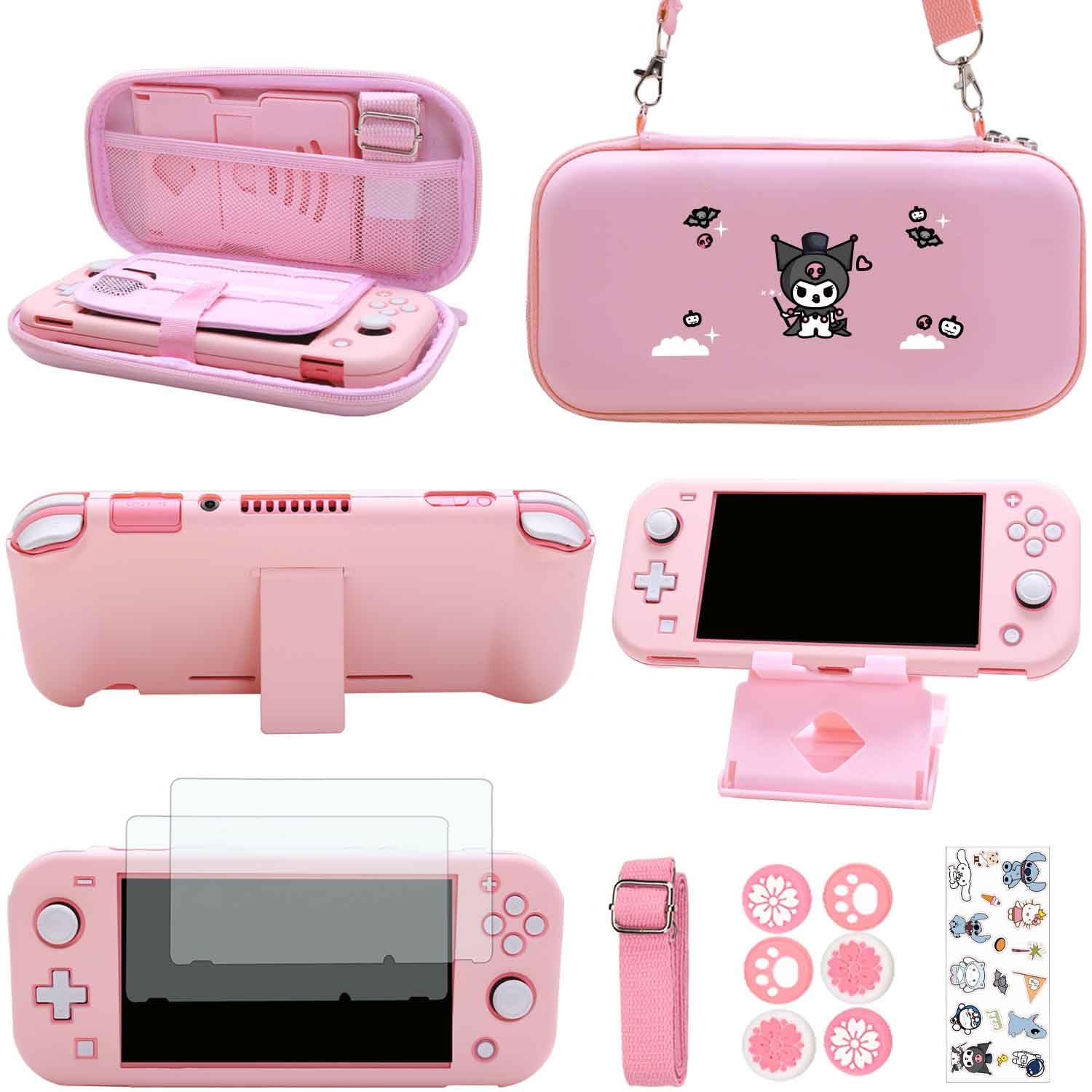 GUTIAL Accessories Bundle for Nintendo Switch Lite - Cute Kawaii NS Lite Accessories kit for Grils Boys Kids with Carrying Case  Cartoon Cover Case  Screen Protector  Stand