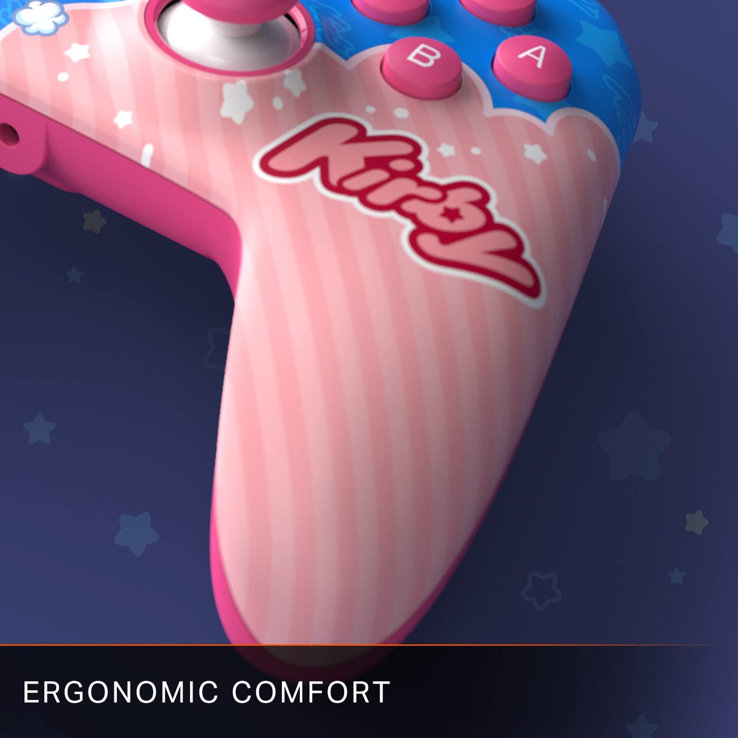 PowerA Enhanced Wired Gaming Controller for Nintendo Switch, Kirby Model, Pink/Blue Color, Officially Licensed