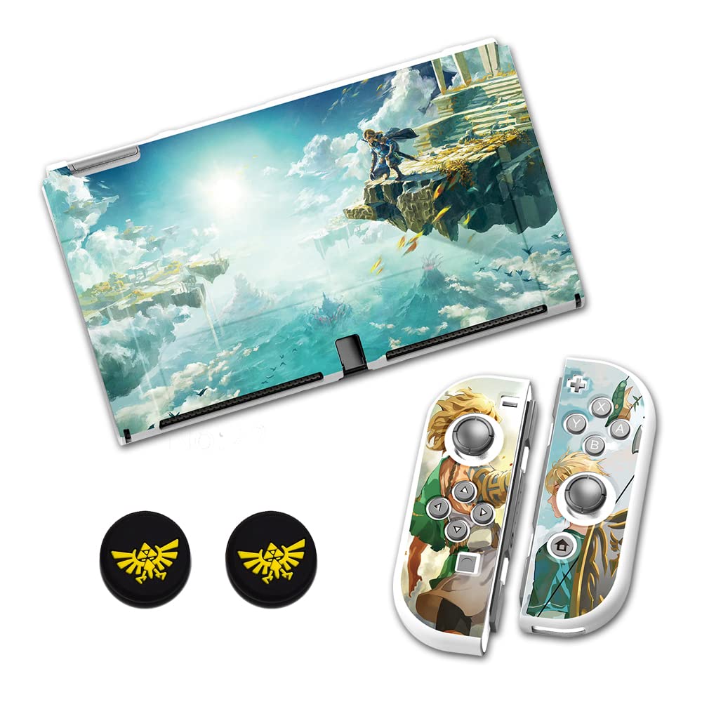 PERFECTSIGHT Designed for Nintendo Switch OLED Protective Case  Switch OLED Joycon TPU Dockblae Case for Girls Boys Kids Cute Kawaii Shell  Kingdom