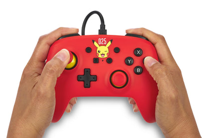 PowerA Nintendo Switch Wired Controller - Laughing Pikachu, 10ft USB Cable, Officially Licensed, Model NSGP0200-01