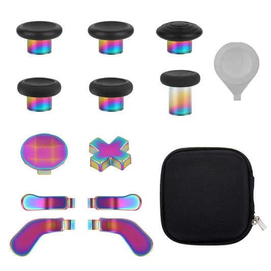 13 in 1 Metal Thumbsticks for Xbox One Elite Series 2 Controller  Elite Series 2 Core Controller Gaming Accessory Parts  Metal Mod 6 Swap Joysticks  4 Paddles  2 D-Pads  1 Tool(Multi-Colored)