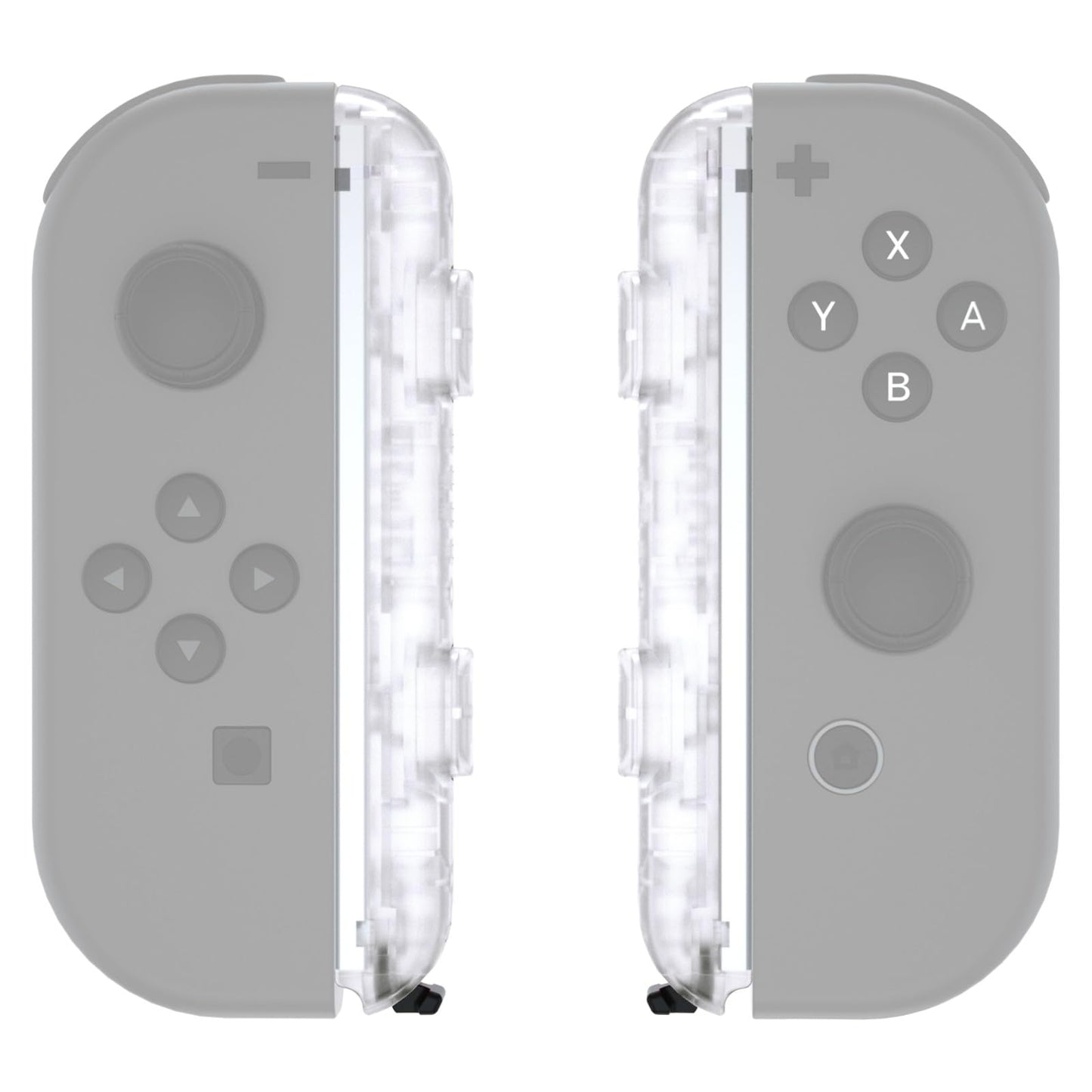 eXtremeRate DIY Replacement Shell for Joycon Strap  Transparent Clear Custom Controller Wrist Strap Housing Buttons for Nintendo Switch & Switch OLED Model - 2 Pack