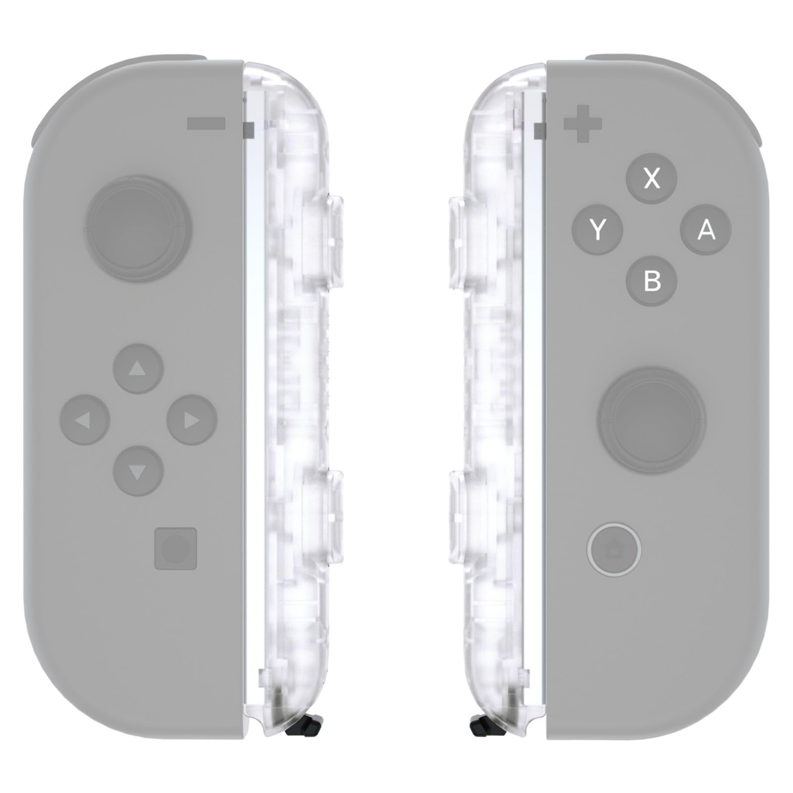 eXtremeRate DIY Replacement Shell for Joycon Strap  Transparent Clear Custom Controller Wrist Strap Housing Buttons for Nintendo Switch & Switch OLED Model - 2 Pack