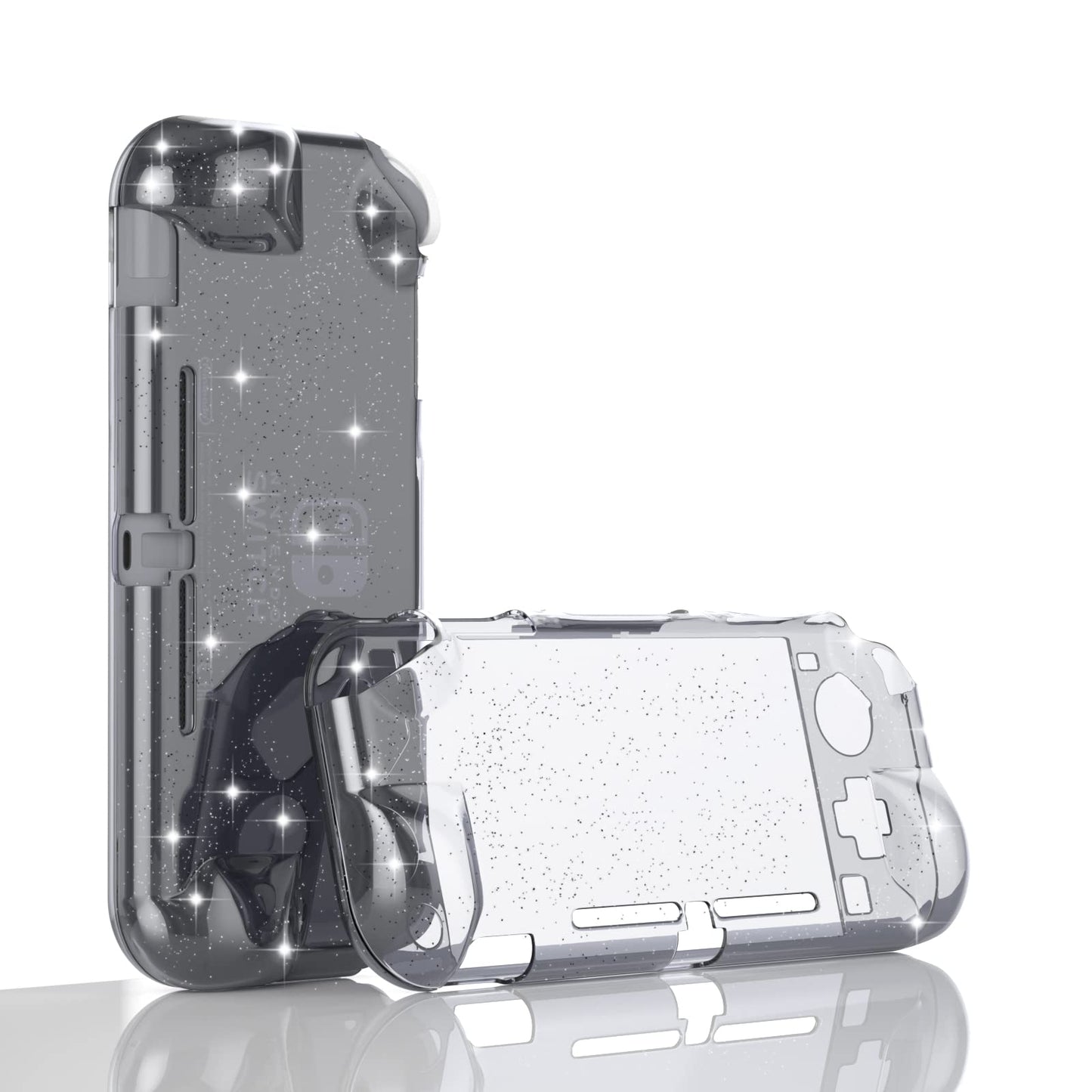 ECHZOVE Switch Lite Glitter Case - Protective Hard Grip for Switch Lite - Black