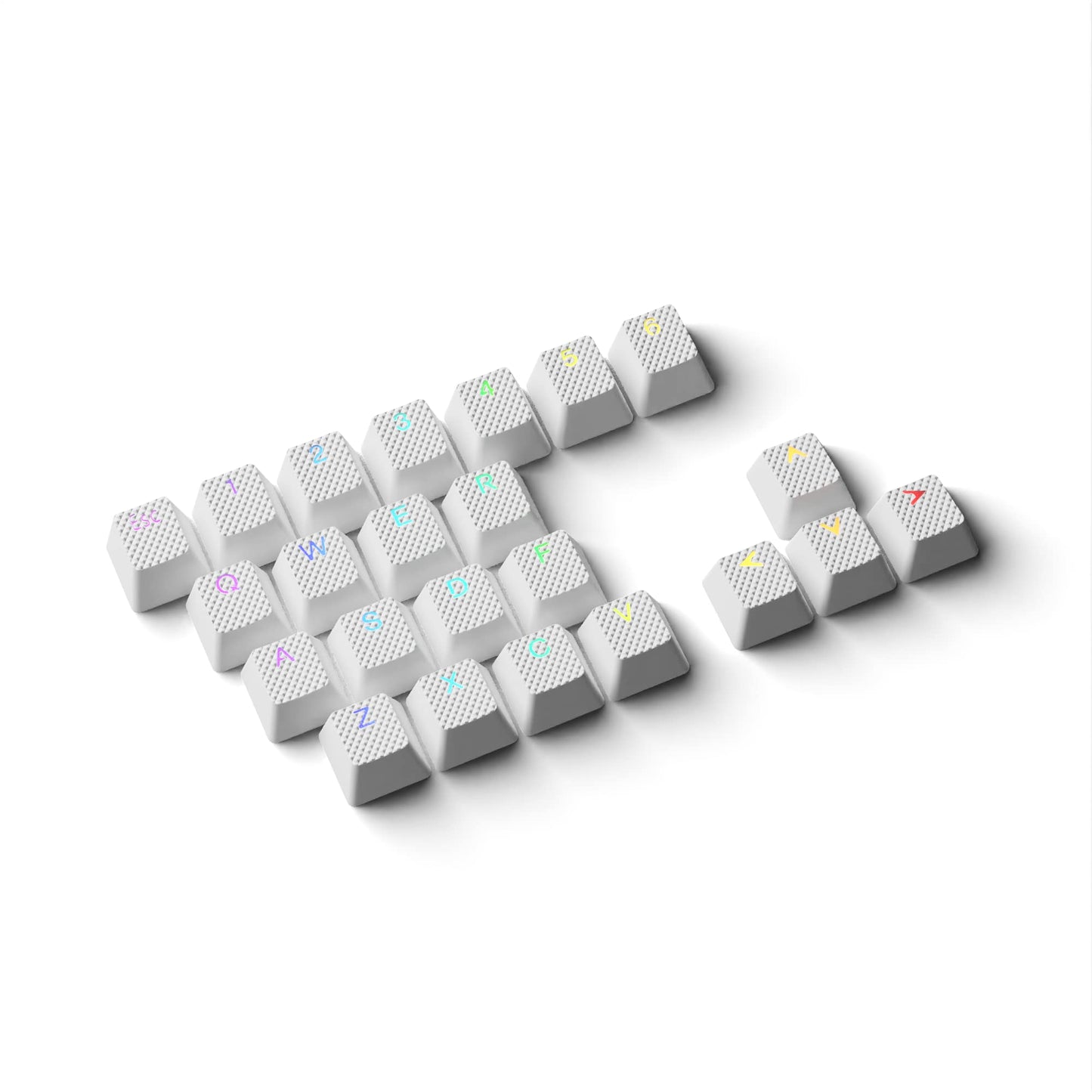 HK Gaming Rubber Keycaps Set | Anti-Slip Texture | Doubleshot Backlit Keycap Set | 23 Keys OEM Profile Key Set | for Mechanical Keyboard | Compatible with Cherry MX  Gateron  Kailh | White