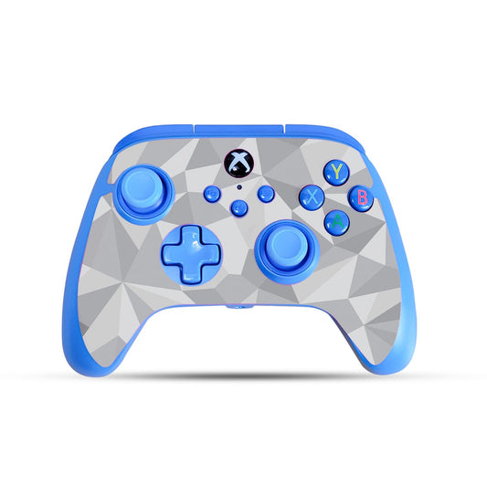 Gaming Skin Compatible with PowerA Xbox Series X|S Enhanced Wired Controller - Gray Polygon - Premium 3M Vinyl Protective Wrap Decal Cover - Easy to Apply | Crafted in The USA by MightySkins