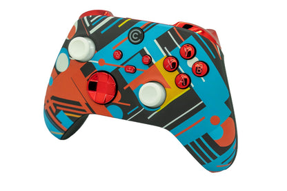 Custom Controllerzz Wireless Controller for Xbox & PC - Abstract Fusion & Red Chrome Inserts