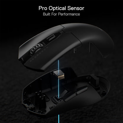 Redragon M995 Pro Wireless Gaming Mouse - 26000 DPI, Ergonomic, 6 Macro Buttons, 51G Lightweight, Black