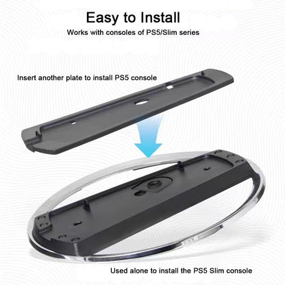 Nichnustarr PS5 Slim Vertical Stand - Black Base Mount for PlayStation 5 Accessories