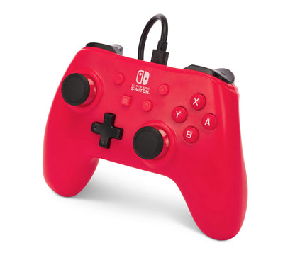 PowerA Wired Gaming Controller for Nintendo Switch - Raspberry Red, Model NSGP0142-01, Officially Licensed
