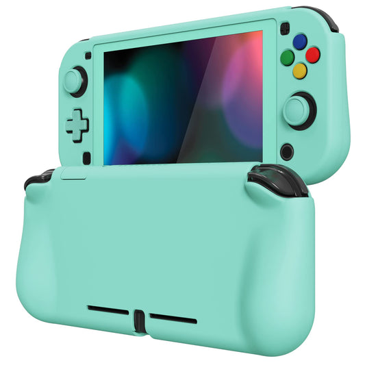 PlayVital ZealProtect Case for Nintendo Switch Lite - Hard Shell, Ergonomic Grip, Screen Protector, Thumb & Button Caps - Misty Green