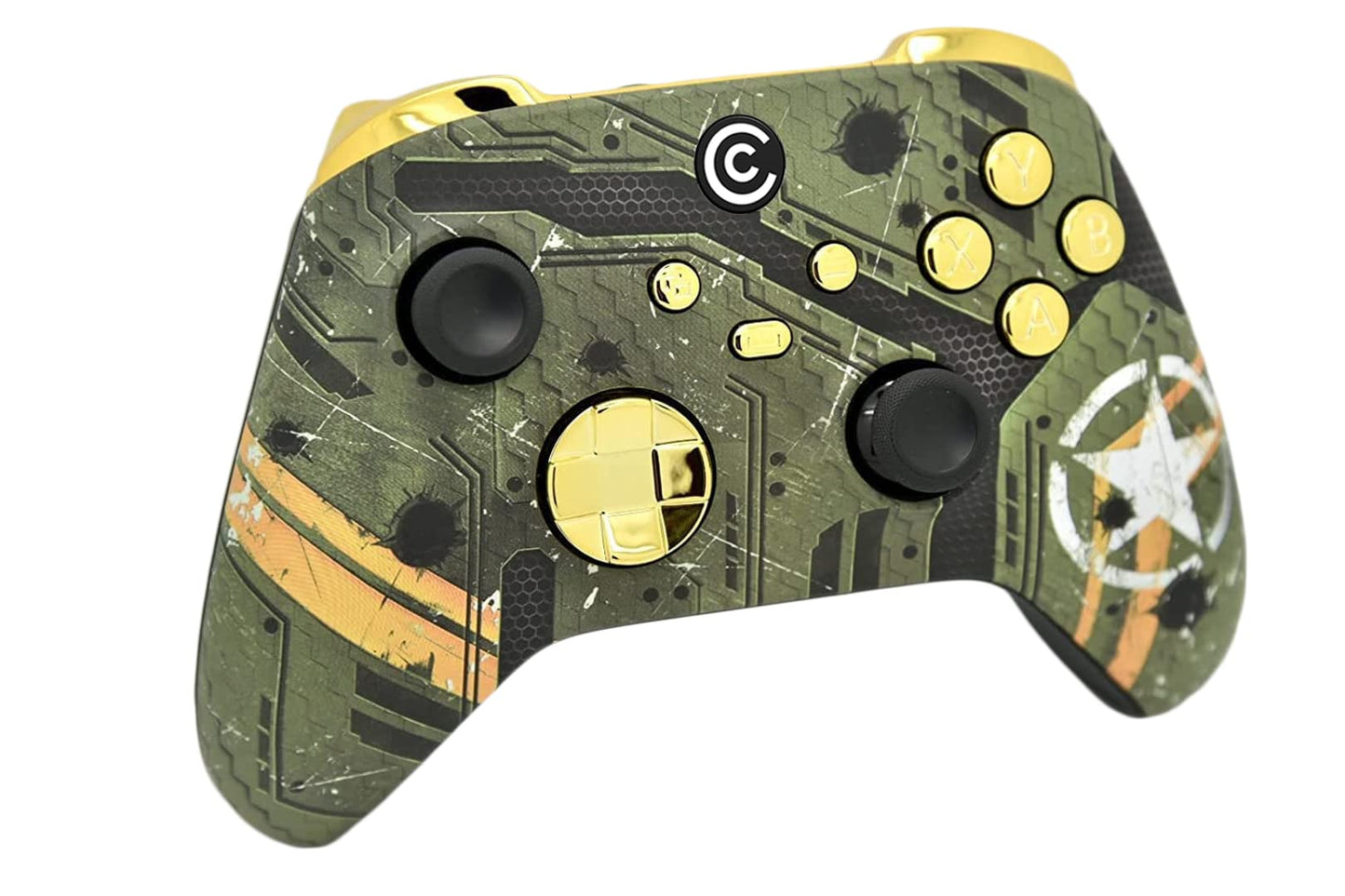 Custom Controllerzz Custom Wireless Controller for Xbox Series X/S & PC - WWII v2 W/Gold Chrome Inserts