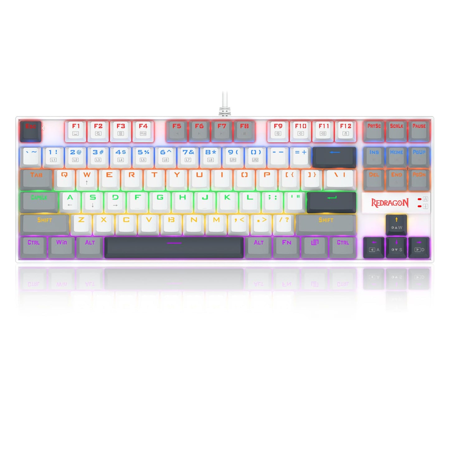Redragon K552 Mechanical Gaming Keyboard  87-Key Compact  LED Gaming Keyboard with Red Switches  Anti-Ghosting  Metal Frame for PC Gaming & Typing  Beginner-Friendly (Polar Monolith)