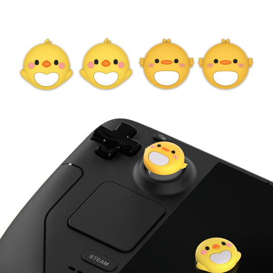 PlayVital Thumb Grip Caps for Steam Deck - Silicone Joystick Caps, Parrot & Chick Color, Model YFSDM009