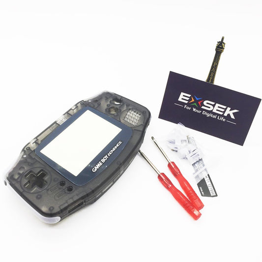EXSEK Limited Smoky Transparent Black Edition GBA Housing Shell Pack Compatible with Gameboy Advance (Smoky Black)